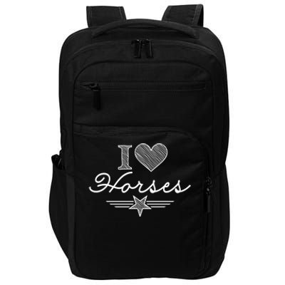 I Love Horses Gift Impact Tech Backpack