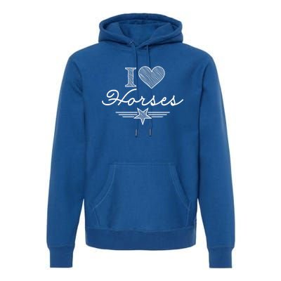 I Love Horses Gift Premium Hoodie