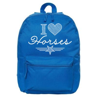 I Love Horses Gift 16 in Basic Backpack