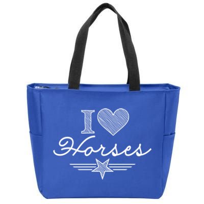 I Love Horses Gift Zip Tote Bag