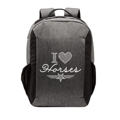 I Love Horses Gift Vector Backpack