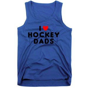 I Love Hockey Dads Funny Red Heart Gift Tank Top