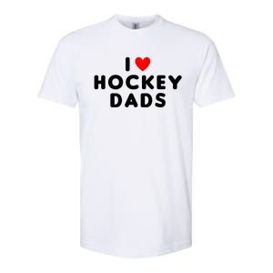 I Love Hockey Dads Funny Red Heart Gift Softstyle CVC T-Shirt