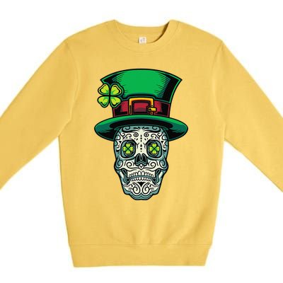 Irish Leprechaun Hat Calavera Cinco De Mayo Premium Crewneck Sweatshirt