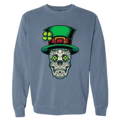 Irish Leprechaun Hat Calavera Cinco De Mayo Garment-Dyed Sweatshirt