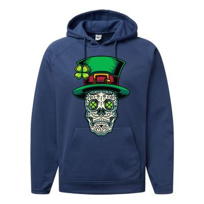 Irish Leprechaun Hat Calavera Cinco De Mayo Performance Fleece Hoodie