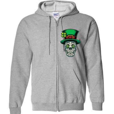 Irish Leprechaun Hat Calavera Cinco De Mayo Full Zip Hoodie