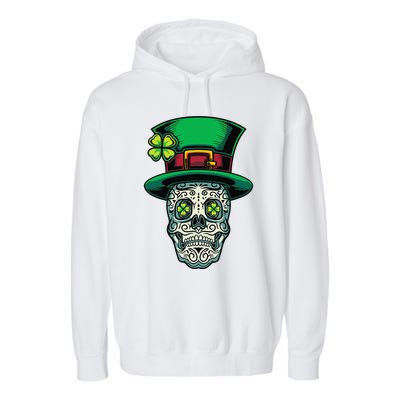 Irish Leprechaun Hat Calavera Cinco De Mayo Garment-Dyed Fleece Hoodie