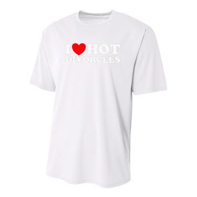 I Love Hot Divorcees Funny Single Dad Mom Dating Romance App Youth Performance Sprint T-Shirt