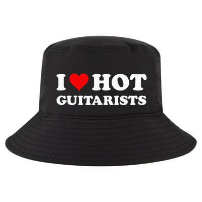 I Love Hot Guitarists Funny Electric Acoustic Guitar Players Cool Comfort Performance Bucket Hat