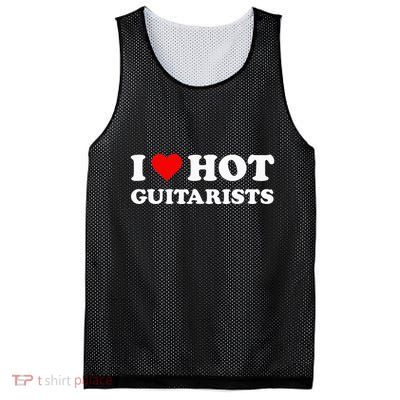 I Love Hot Guitarists Funny Electric Acoustic Guitar Players Mesh Reversible Basketball Jersey Tank