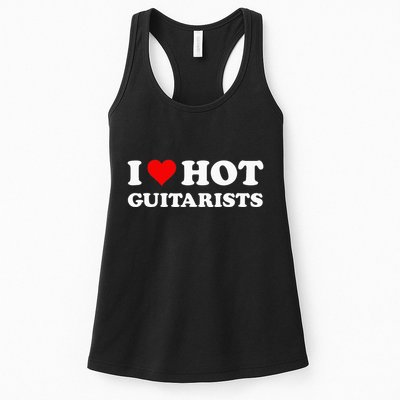 I Love Hot Guitarists Funny Electric Acoustic Guitar Players Womens Tank Top