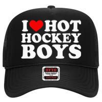 I Love Hot Hockey B.O.Y.S High Crown Mesh Back Trucker Hat