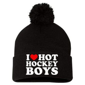 I Love Hot Hockey B.O.Y.S Pom Pom 12in Knit Beanie