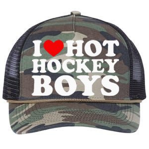 I Love Hot Hockey B.O.Y.S Retro Rope Trucker Hat Cap