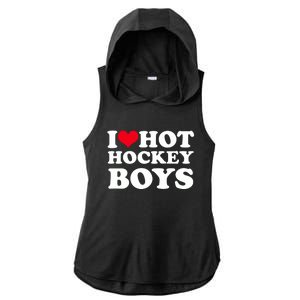 I Love Hot Hockey I Heart Hot Hockey Ladies PosiCharge Tri-Blend Wicking Draft Hoodie Tank