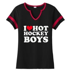 I Love Hot Hockey I Heart Hot Hockey Ladies Halftime Notch Neck Tee