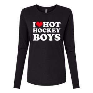 I Love Hot Hockey I Heart Hot Hockey Womens Cotton Relaxed Long Sleeve T-Shirt