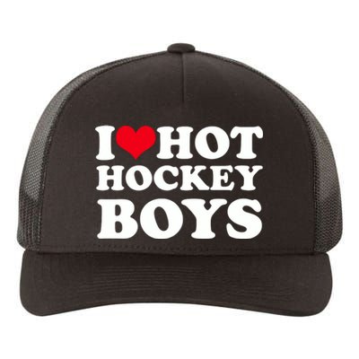 I Love Hot Hockey I Heart Hot Hockey Yupoong Adult 5-Panel Trucker Hat