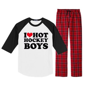 I Love Hot Hockey I Heart Hot Hockey Raglan Sleeve Pajama Set