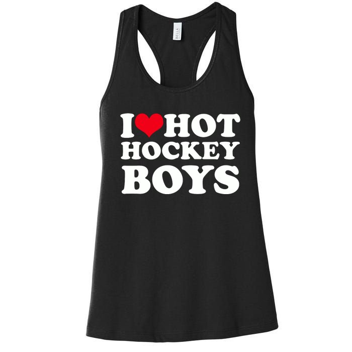 I Love Hot Hockey I Heart Hot Hockey Women's Racerback Tank