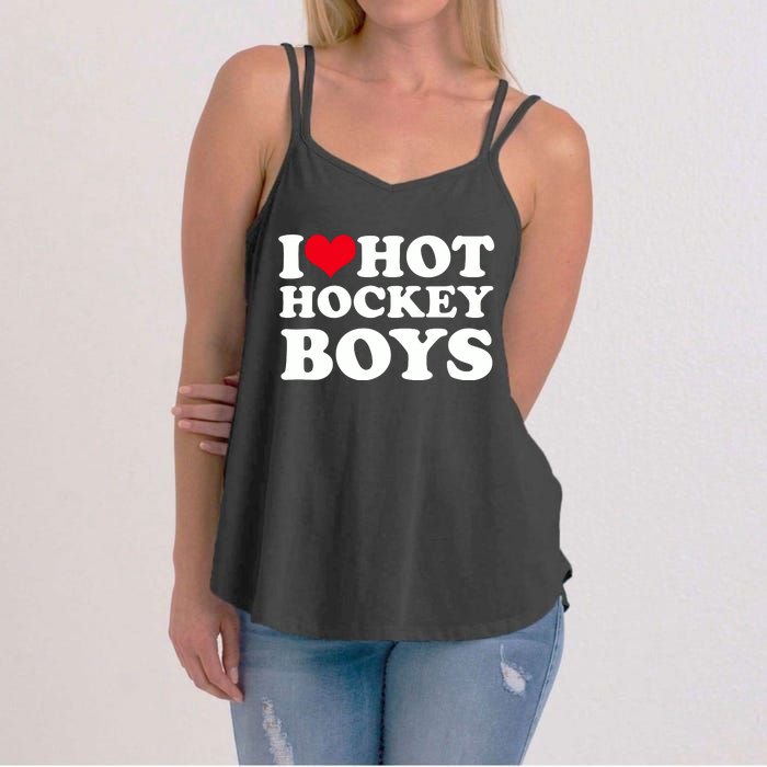 I Love Hot Hockey I Heart Hot Hockey Women's Strappy Tank