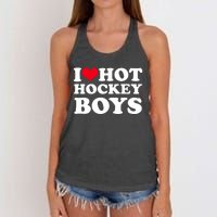 I Love Hot Hockey I Heart Hot Hockey Women's Knotted Racerback Tank