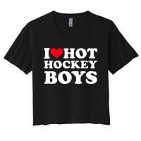 I Love Hot Hockey I Heart Hot Hockey Women's Crop Top Tee