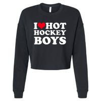 I Love Hot Hockey I Heart Hot Hockey Cropped Pullover Crew