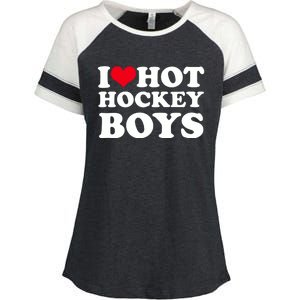 I Love Hot Hockey I Heart Hot Hockey Enza Ladies Jersey Colorblock Tee