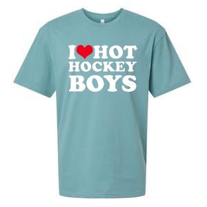 I Love Hot Hockey I Heart Hot Hockey Sueded Cloud Jersey T-Shirt