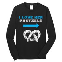 I Love Her Pretzels Matching Couple Oktoberfest Boyfriend Long Sleeve Shirt