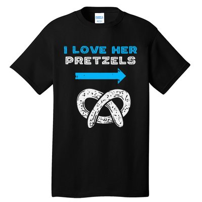 I Love Her Pretzels Matching Couple Oktoberfest Boyfriend Tall T-Shirt