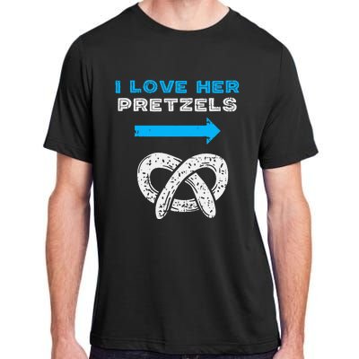 I Love Her Pretzels Matching Couple Oktoberfest Boyfriend Adult ChromaSoft Performance T-Shirt