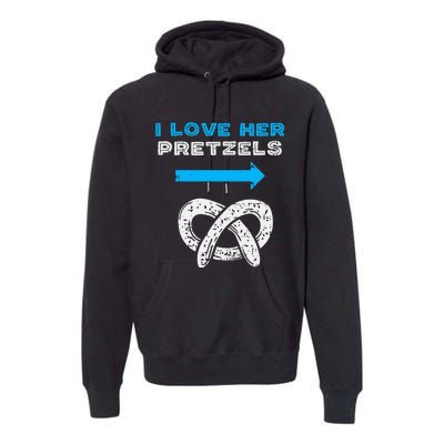 I Love Her Pretzels Matching Couple Oktoberfest Boyfriend Premium Hoodie