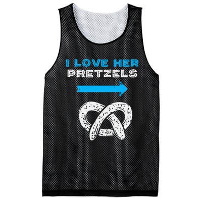 I Love Her Pretzels Matching Couple Oktoberfest Boyfriend Mesh Reversible Basketball Jersey Tank