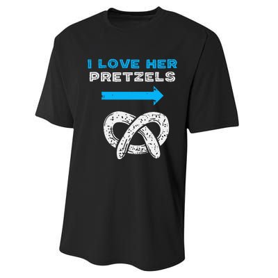 I Love Her Pretzels Matching Couple Oktoberfest Boyfriend Performance Sprint T-Shirt