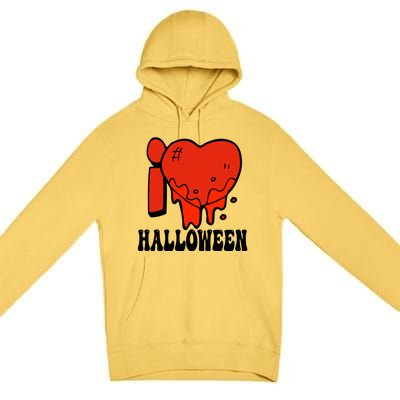 I Love Halloween Creepy Heart Premium Pullover Hoodie