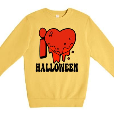 I Love Halloween Creepy Heart Premium Crewneck Sweatshirt