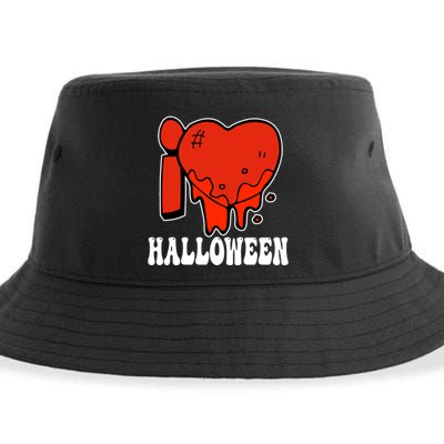 I Love Halloween Creepy Heart Sustainable Bucket Hat