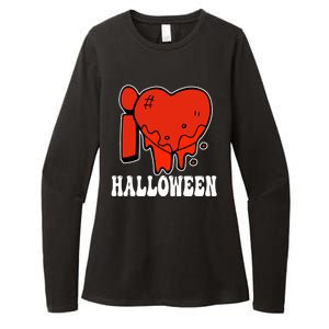 I Love Halloween Creepy Heart Womens CVC Long Sleeve Shirt