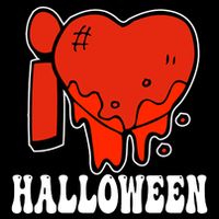 I Love Halloween Creepy Heart Flatbill Hat