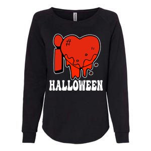 I Love Halloween Creepy Heart Womens California Wash Sweatshirt