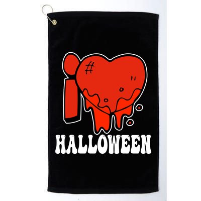 I Love Halloween Creepy Heart Golf Towel