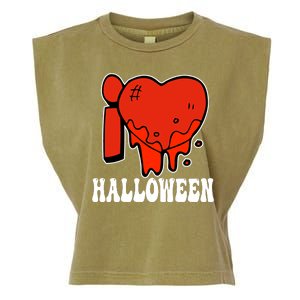 I Love Halloween Creepy Heart Garment-Dyed Women's Muscle Tee