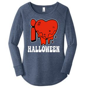 I Love Halloween Creepy Heart Women's Perfect Tri Tunic Long Sleeve Shirt