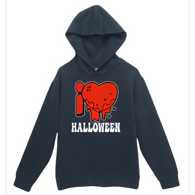 I Love Halloween Creepy Heart Urban Pullover Hoodie