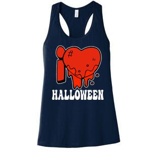 I Love Halloween Creepy Heart Women's Racerback Tank