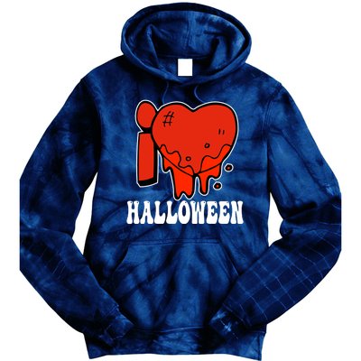 I Love Halloween Creepy Heart Tie Dye Hoodie