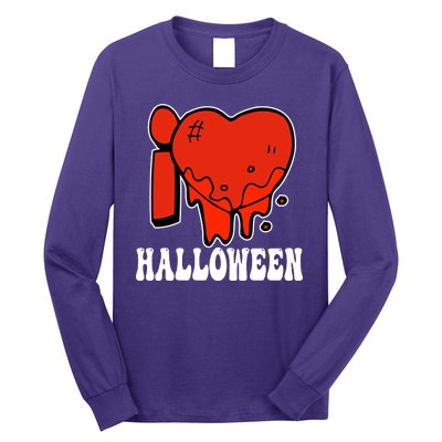 I Love Halloween Creepy Heart Long Sleeve Shirt